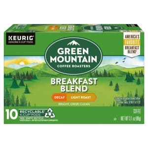 Green Mountain Coffee Roasters Breakfast Blend Decaf Light Roast Coffee K-Cup Pods
