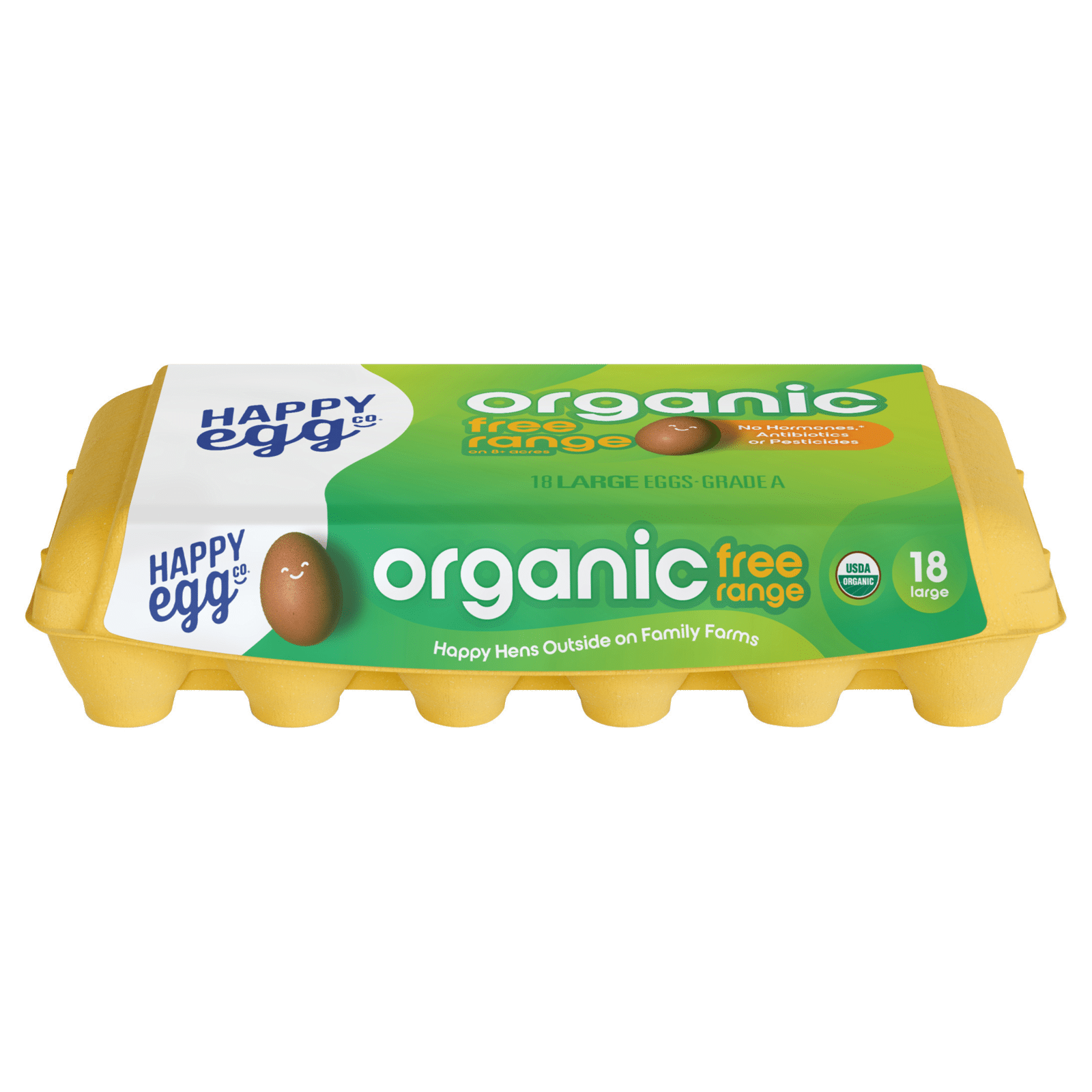 Happy Egg Free Range Grade A Large Brown Eggs Organic