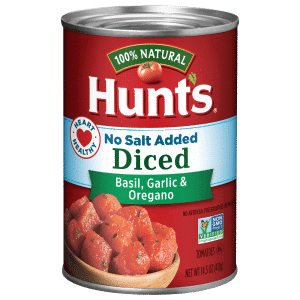 Hunt's Diced Tomatoes Basil Garlic & Oregano No Salt Added