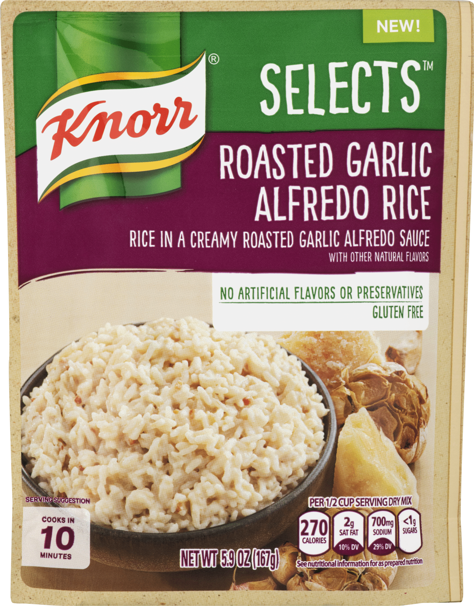 Knorr Selects Roasted Garlic Alfredo Rice