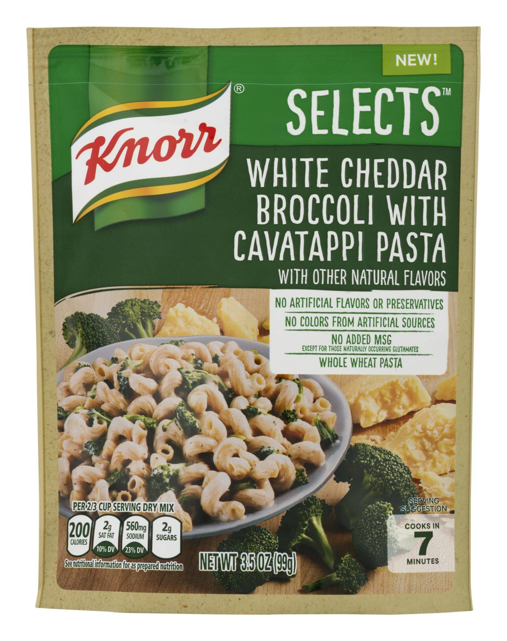 Knorr Selects Whole Grain Pasta White Cheddar Broccoli Cavatappi Pasta