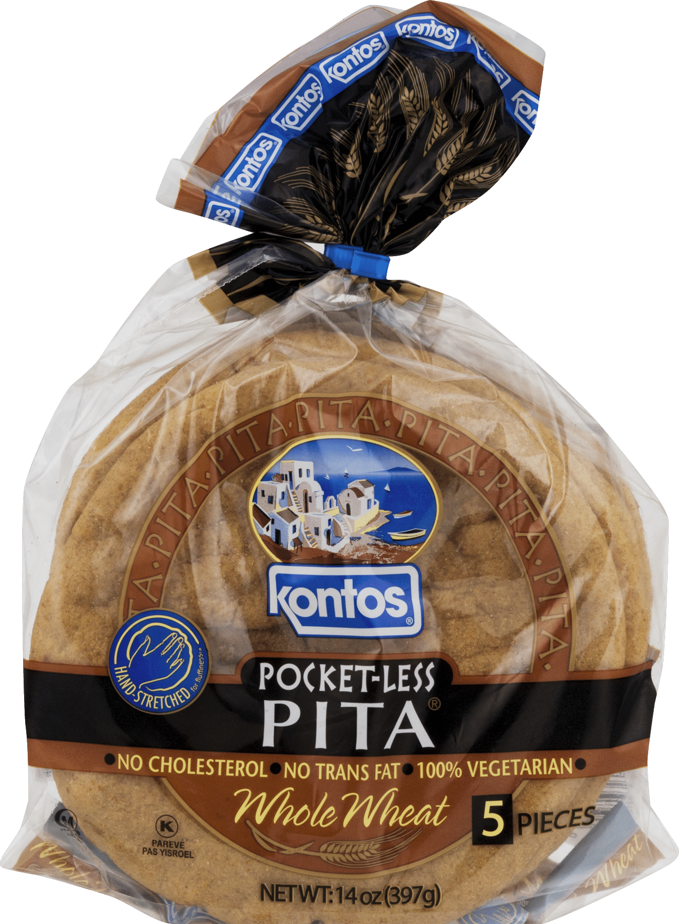 Kontos Pocket-less Pita Whole Wheat