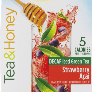 Lipton Tea & Honey Decaf Iced Green Tea Mix To-Go Packets Strawberry Acai