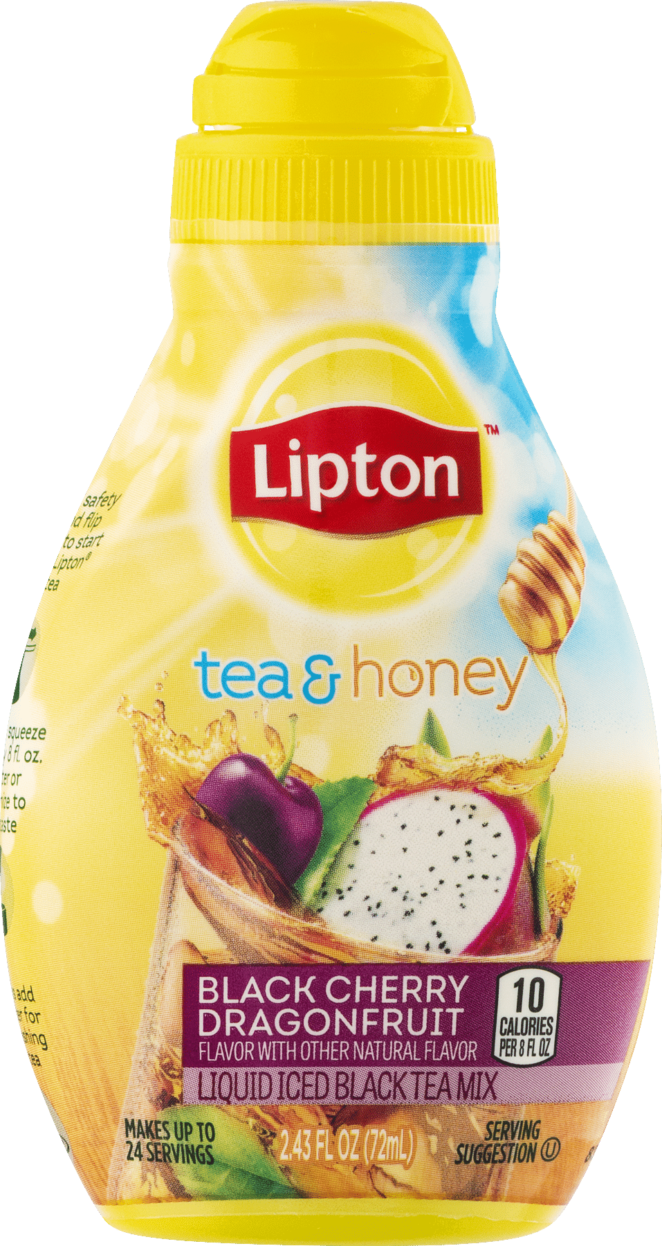 Lipton Tea & Honey Liquid Iced Black Tea Mix Black Cherry Dragon Fruit