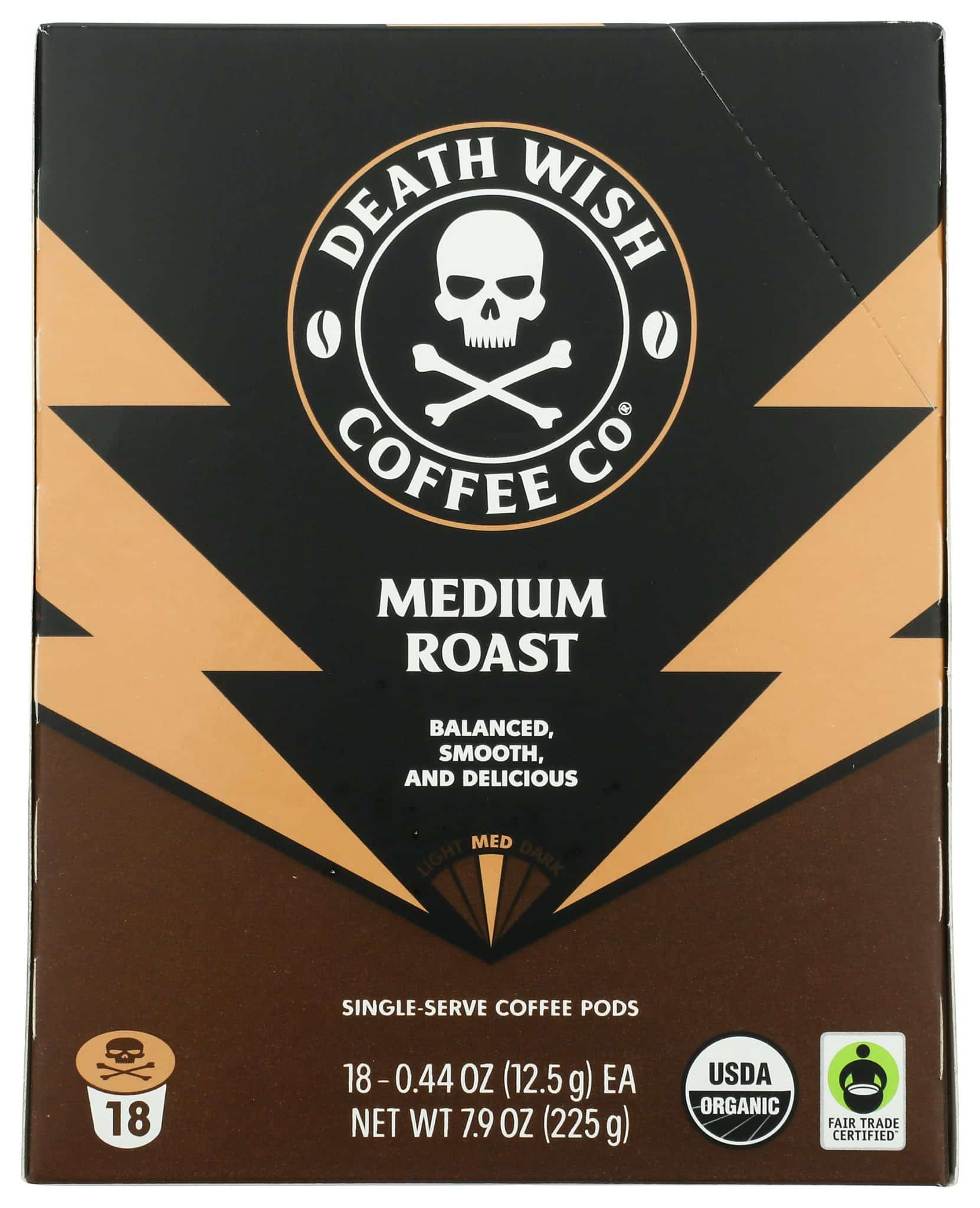 Death Wish Coffee Co Medium Roast Coffee Pods 18 Each