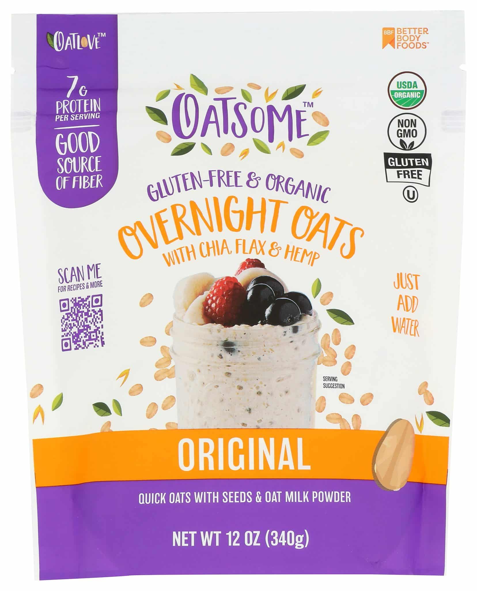 Oatsome Organic Original Overnight Oats with Chia, Flax & Hemp