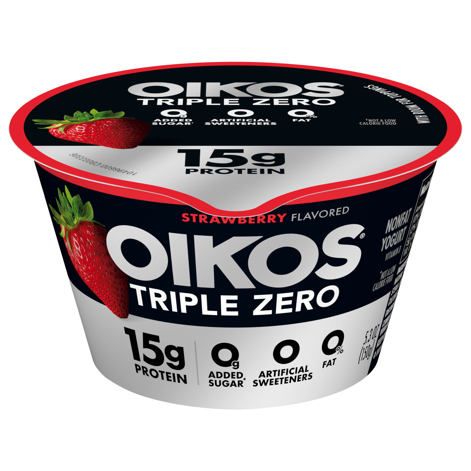 Oikos Triple Zero Blended Greek Nonfat Yogurt Strawberry