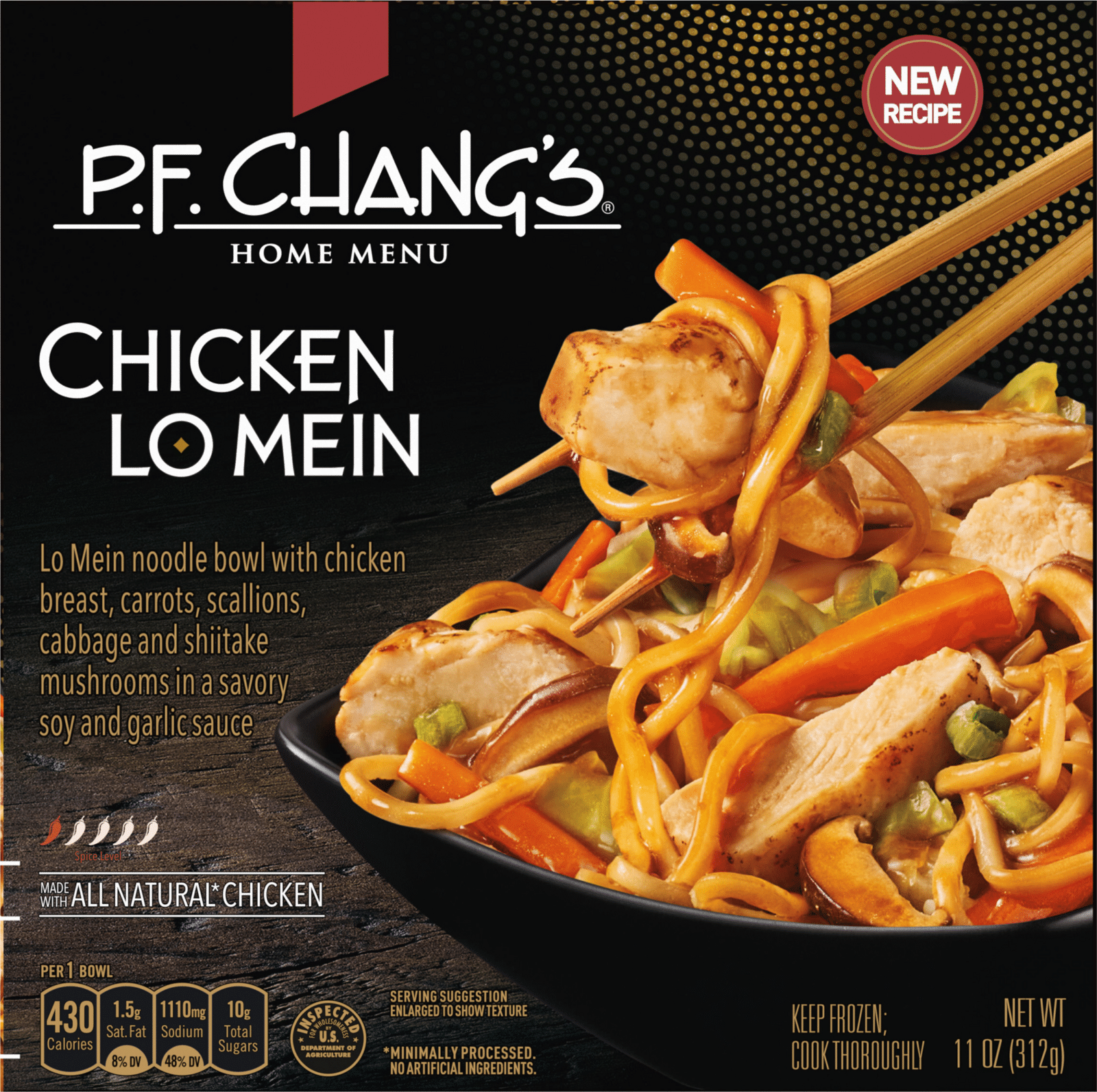 P F Chang's Home Menu Chicken Lo Mein Noodle Bowl, Frozen Meal