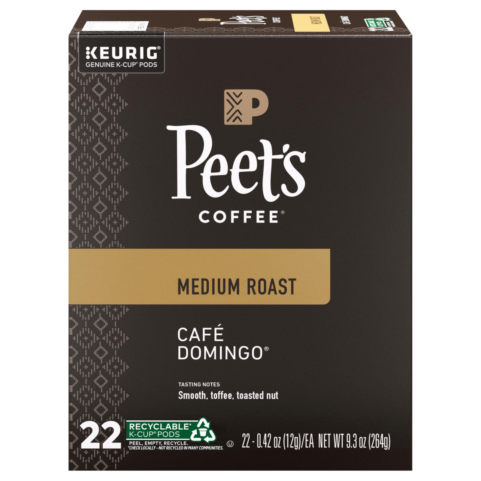 Peet's Coffee Cafe Domingo Medium Roast K-Cup Pods