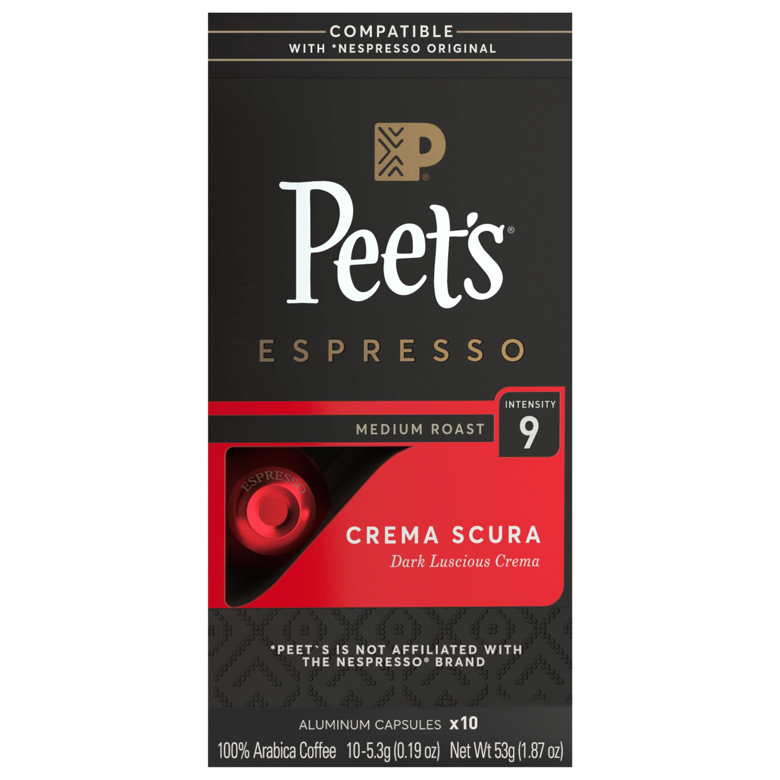 Peet's Coffee Espresso Crema Scura Dark Roast Capsules