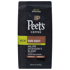 Peets Coffee Coffee, Ground, Dark Roast, Major Dickason's Blend, Decaf