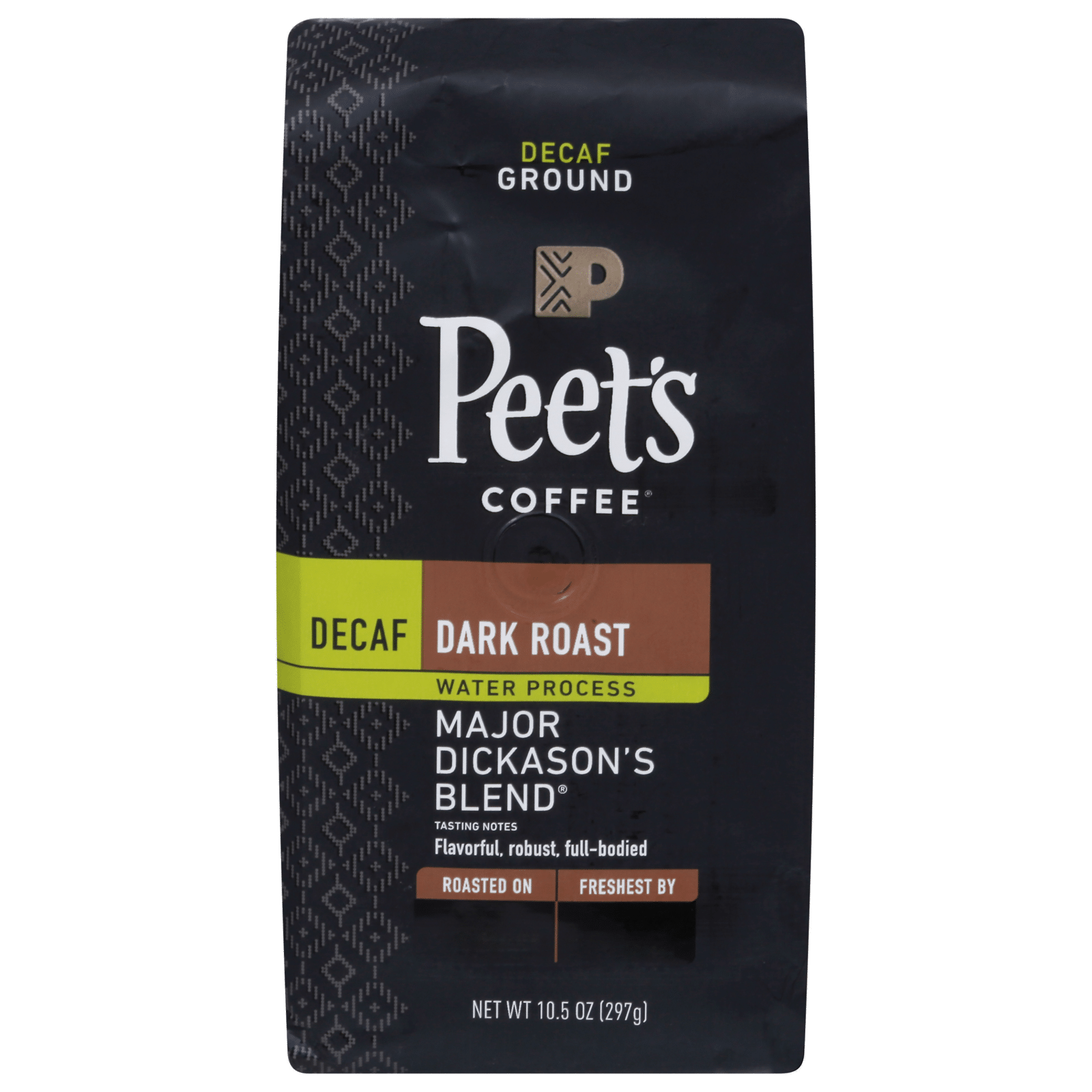 Peets Coffee Coffee, Ground, Dark Roast, Major Dickason's Blend, Decaf