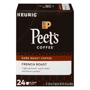 Peets Coffee Dark Roast K-Cup Pods French Roast Coffee