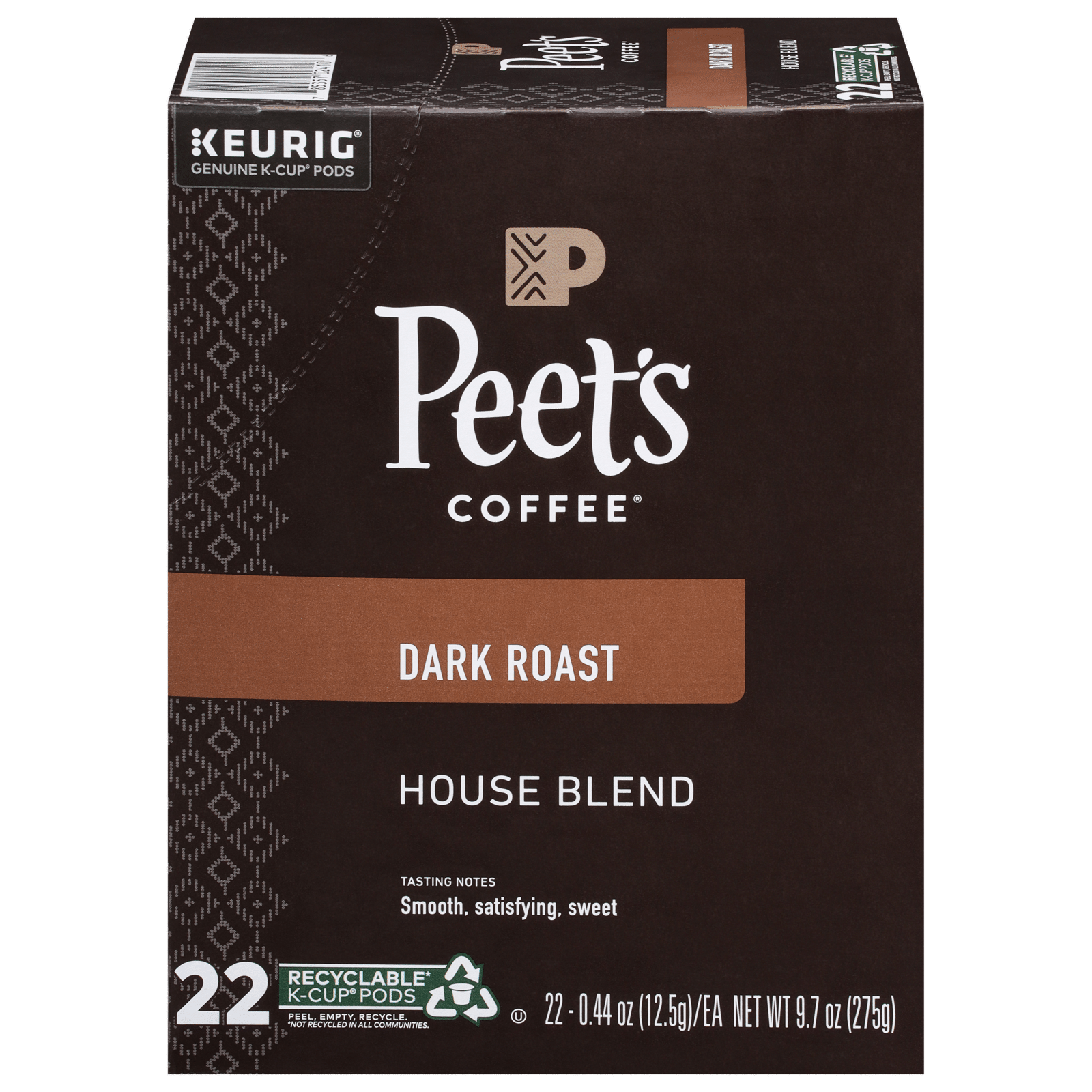 Peet's Coffee K-Cup Pods Dark Roast House Blend Coffee