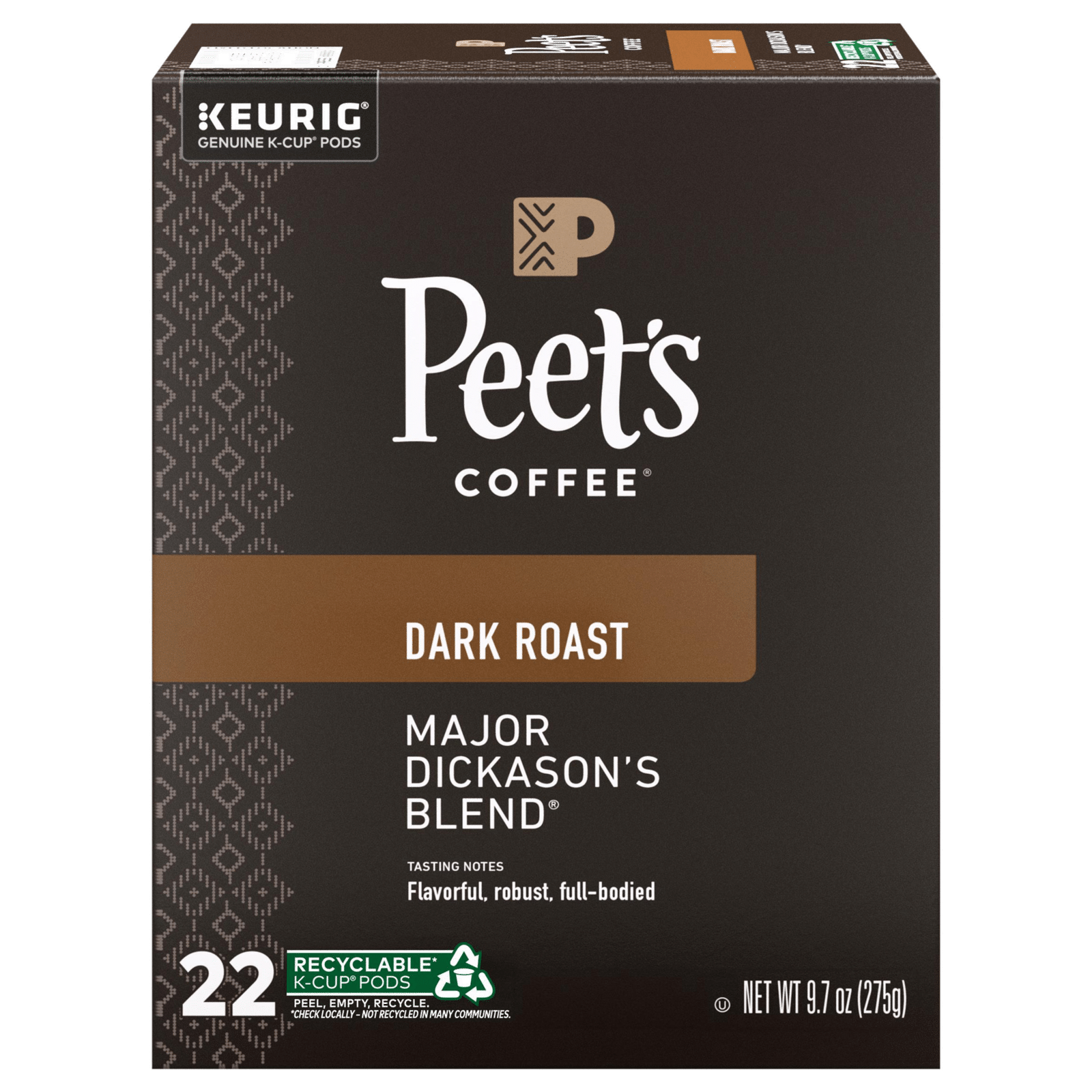 Peet's Coffee Major Dickason's Blend Dark Roast Coffee K-Cup Pods
