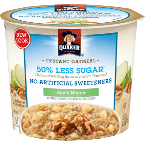 Quaker 50% Less Sugar Apple Walnut Instant Oatmeal