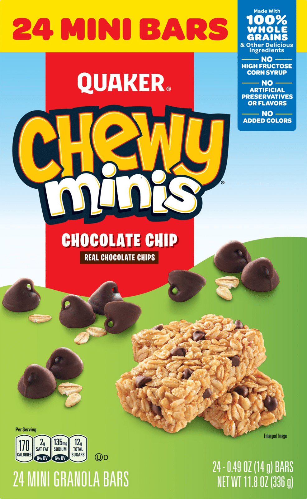 Quaker Chewy Minis Chocolate Chip Granola Bars 24 ea