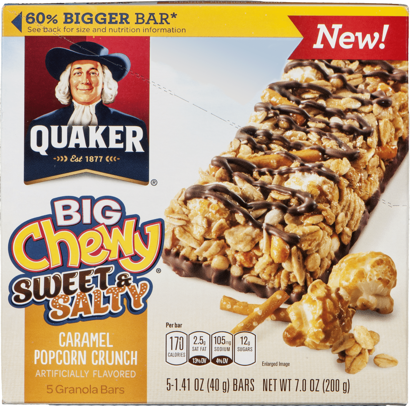 Quaker Granola Bars Big Chewy Sweet & Salty Caramel Popcorn Crunch