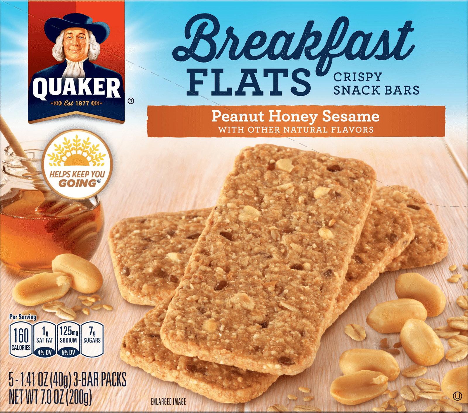 Quaker Peanut Honey Sesame Breakfast Flats 5 ea