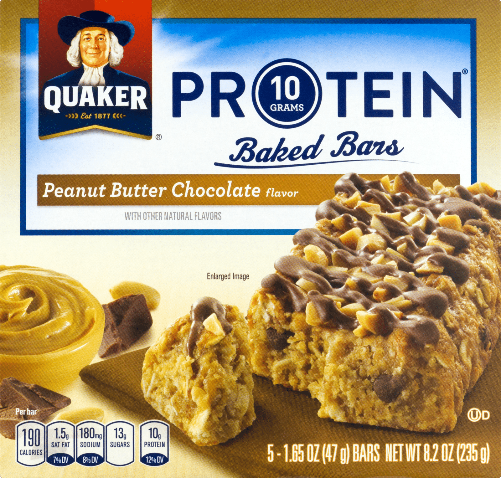 Quaker Protein Baked Bars Peanut Butter Chocolate