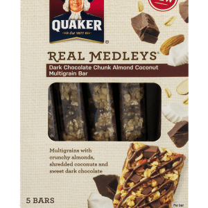 Quaker Dark Chocolate Chunk Almond Coconut Real Medleys Multigrain Bar
