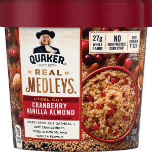 Quaker Real Medleys Cranberry Vanilla Almond Steel Cut Oatmeal