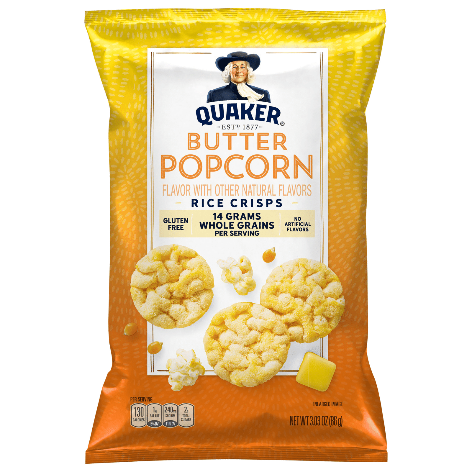 Quaker Popped Rice Snacks Buttered Popcorn