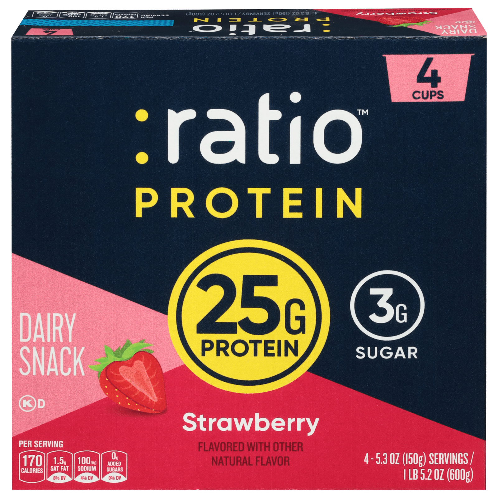 Ratio Protein Strawberry Dairy Snack