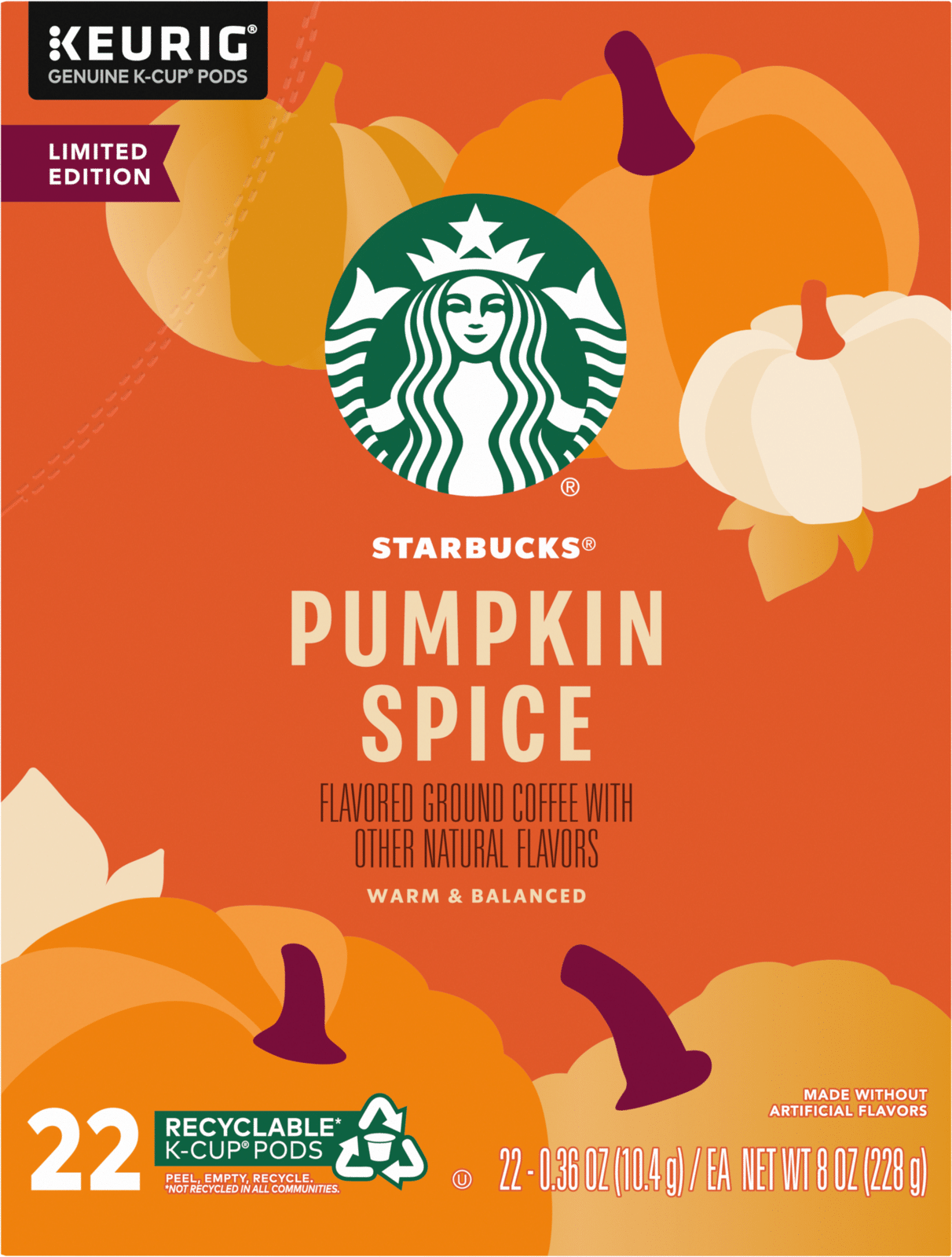 Starbucks K-Cup Pods Ground Pumpkin Spice Coffee