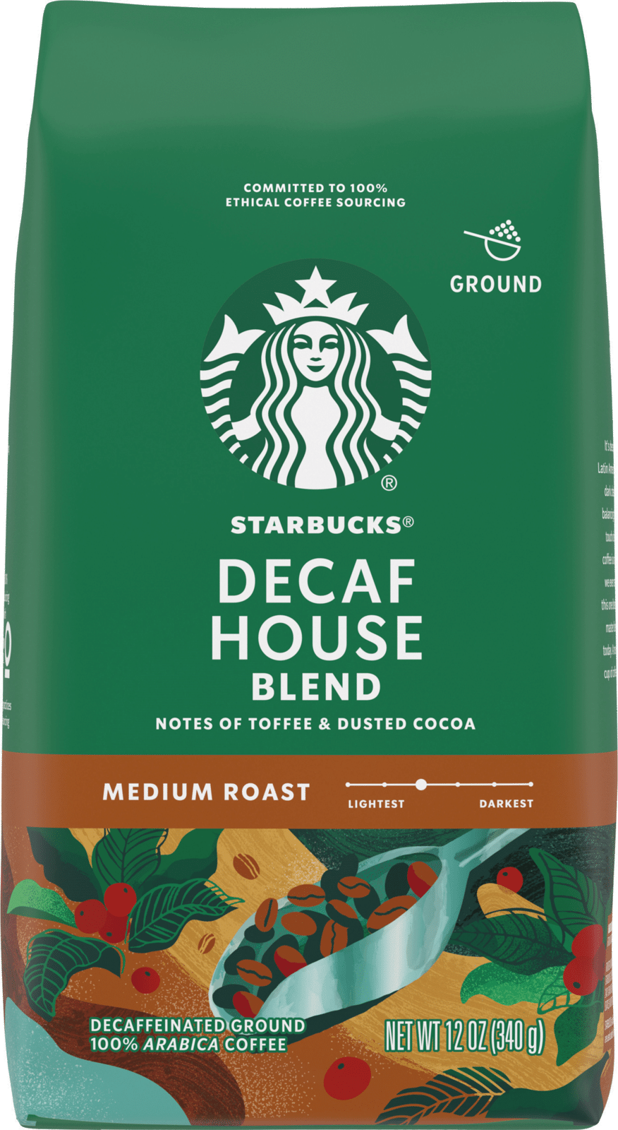Starbucks House Blend Medium Roast Ground Coffee Decaffeinated