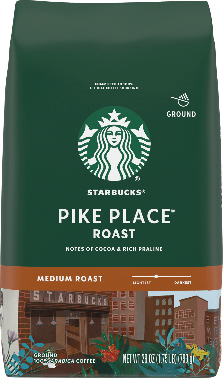 Starbucks Medium Roast Ground 100% Arabica Pike Place Roast Coffee