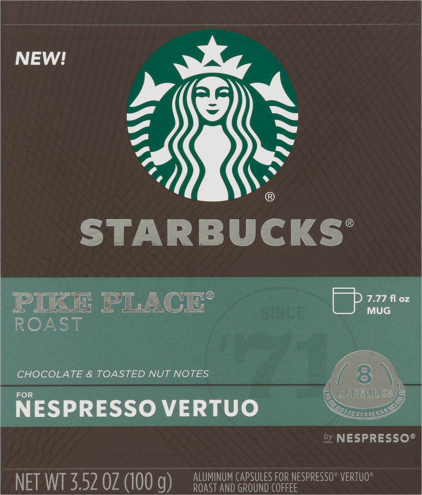 Starbucks Nespresso Vertuo Pike Place Aluminum Capsules Coffee