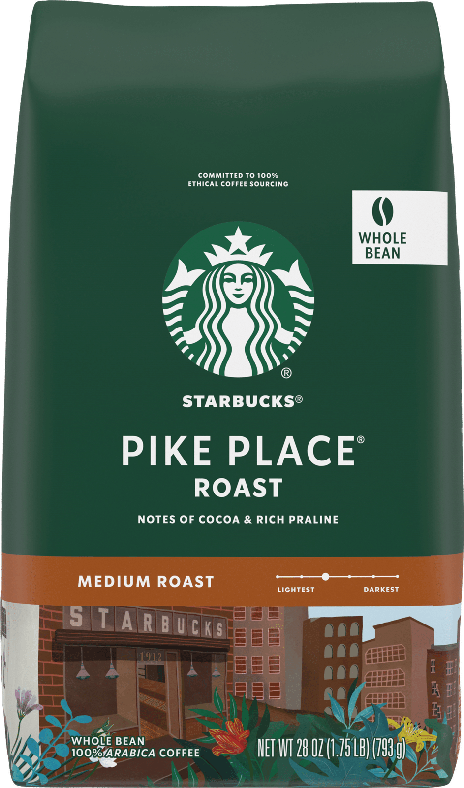 Starbucks Whole Bean Medium Roast Pike Place Roast Coffee