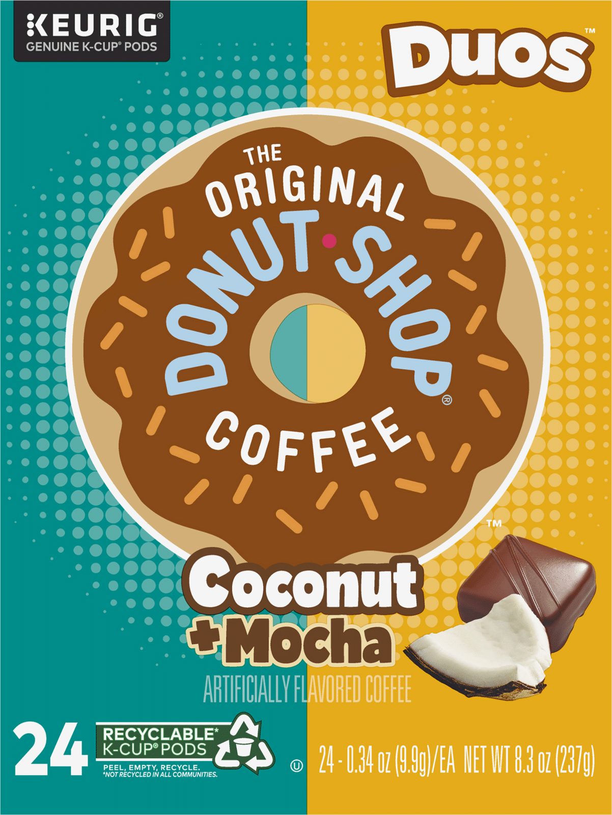 The Original Donut Shop Duos Coconut + Mocha Keurig Single-Serve K-Cup Pods, Medium Roast Coffee
