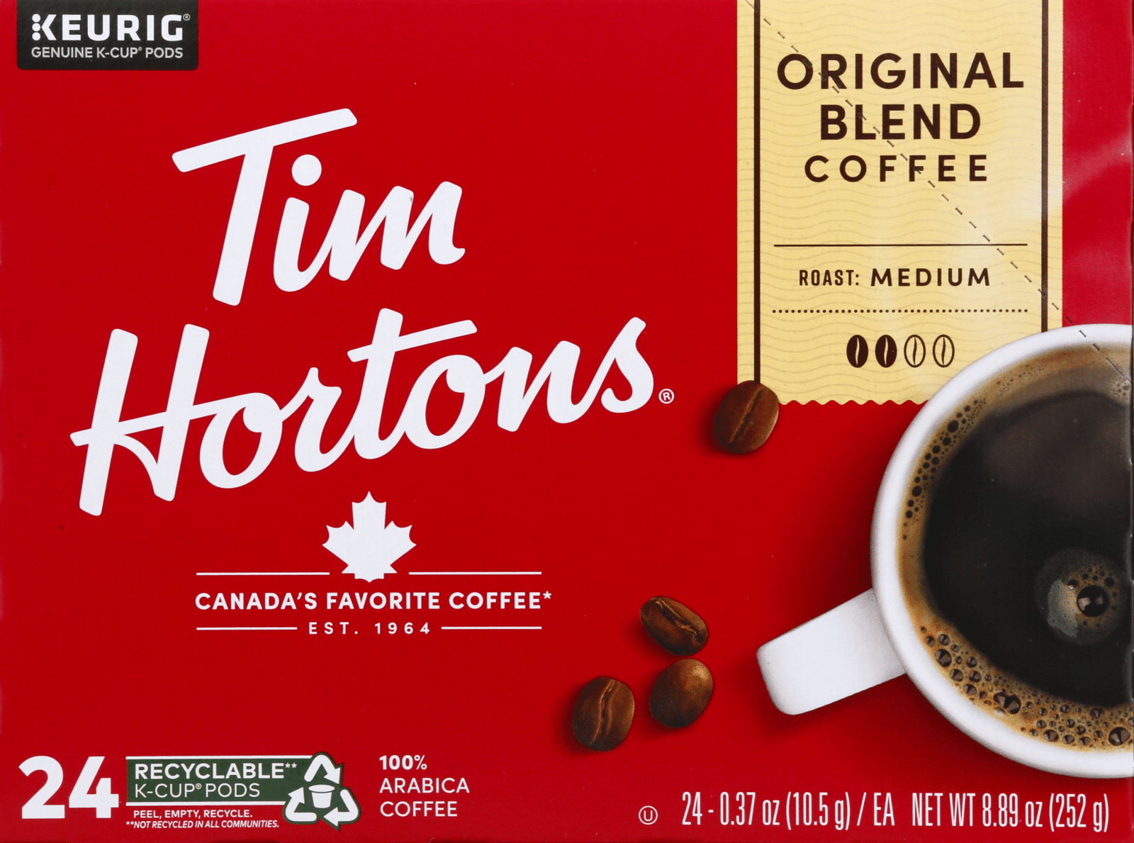 Tim Hortons Pods Medium Roast Original Blend Coffee