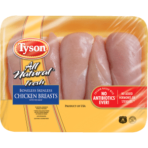 Tyson All Natural* Fresh Boneless Skinless Chicken Breasts