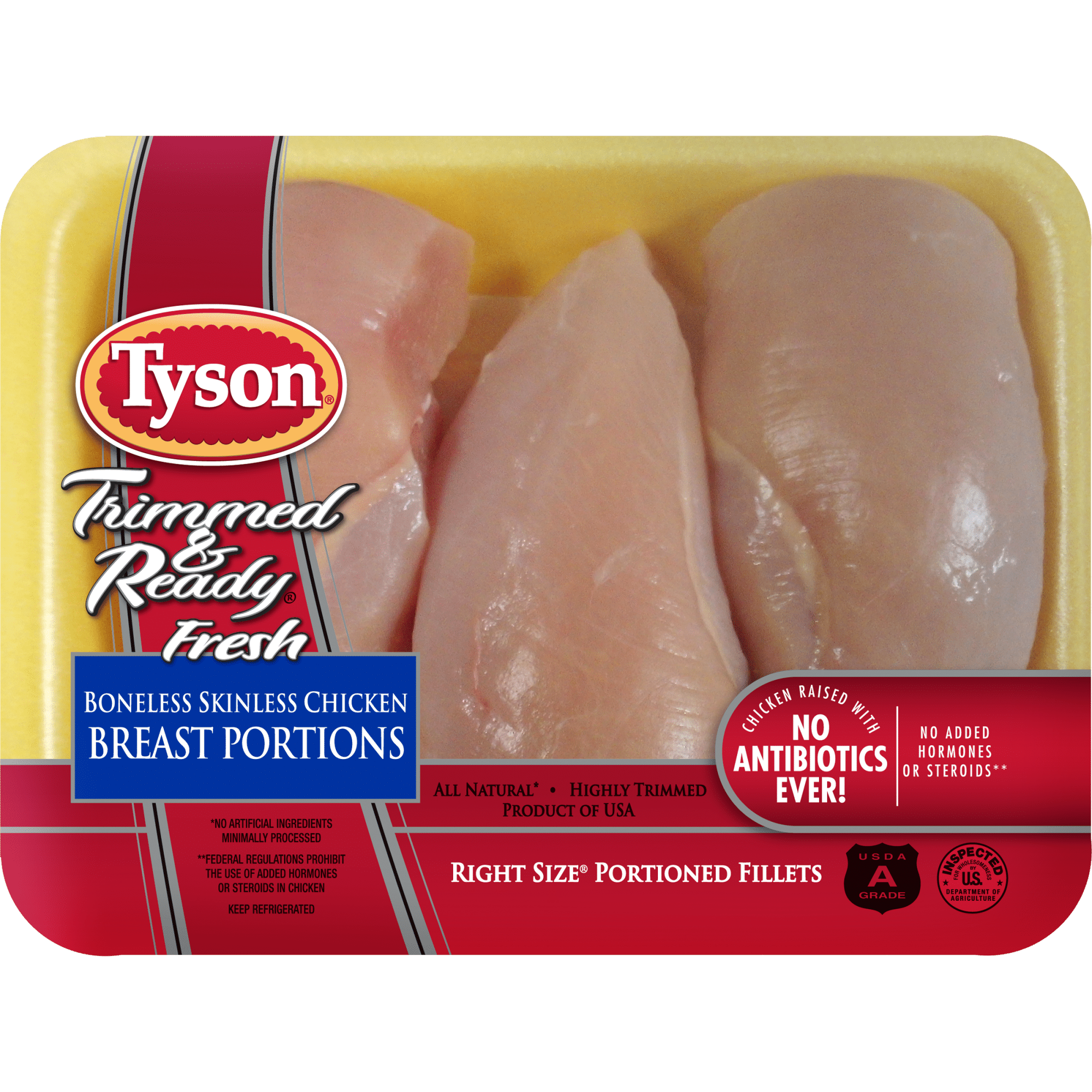 Tyson Trimmed & Ready Fresh Boneless Skinless Chicken Breast Portions