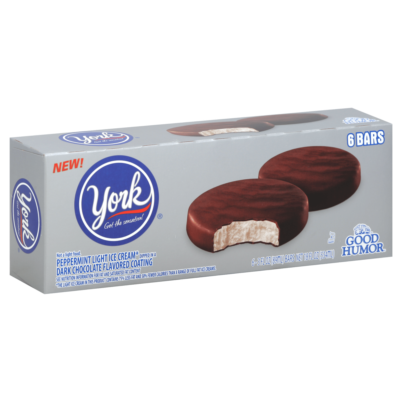 York Peppermint Light Ice Cream Dark Chocolate Flavored Coating